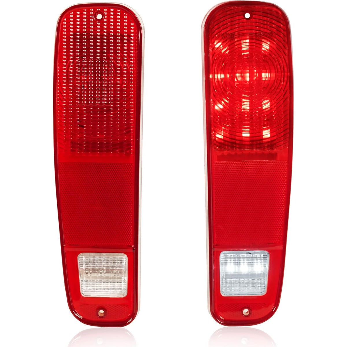 HECASA LED Tail Lights Brake Lamps Compatible with 1973-1977 Ford Pickup F100 F150 F250 F350 Driver & Passenger Side - Red Lens