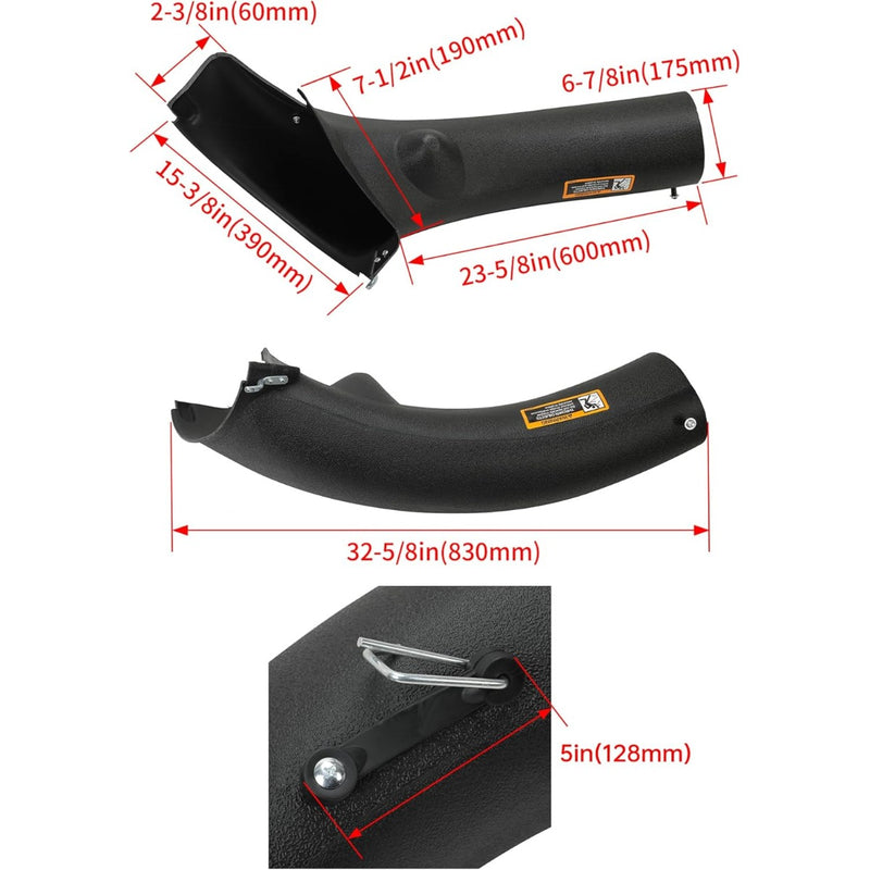 HECASA Lower Bagger Discharge Chute Compatible with John Deere 102 105 115 125 135 D100 L100 LA100 X110 D L LA X Series Replacement for GY20423 Bagger Discharge Chute Equipment, NN1578, Black