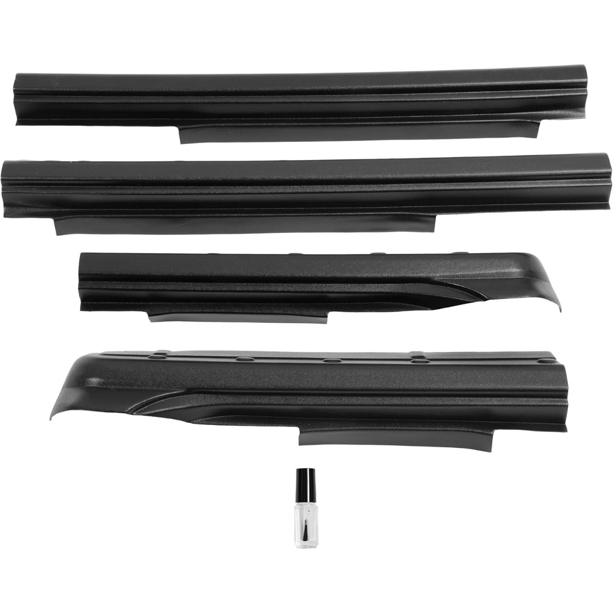 4PCS Rocker Panel Guard Compatible with 2014-2018 Chevy Chevrolet Silverado GMC Sierra 1500 Double Cab Side Rocker Guards Sill Plate Cover Plastic(PE) Black Textured