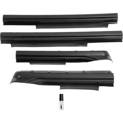 4PCS Rocker Panel Guard Compatible with 2014-2018 Chevy Chevrolet Silverado GMC Sierra 1500 Double Cab Side Rocker Guards Sill Plate Cover Plastic(PE) Black Textured