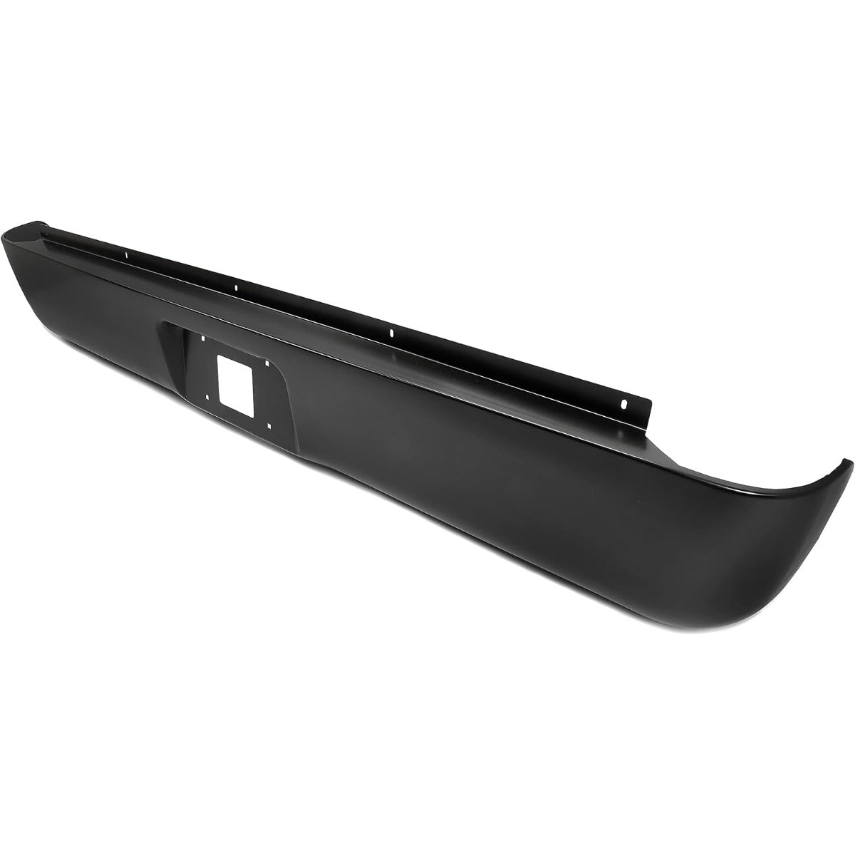 ALMULOO Steel Rear Roll Pan Compatible with 2007-2013 Silverado Sierra 1500 2500 3500 Fleetside Styleside Bed Truck Rear Roll Pan Bumper w/License Light Black