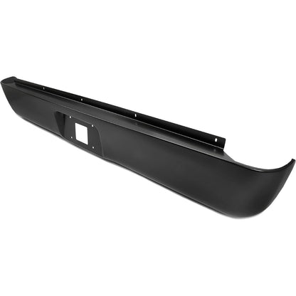 ALMULOO Steel Rear Roll Pan Compatible with 2007-2013 Silverado Sierra 1500 2500 3500 Fleetside Styleside Bed Truck Rear Roll Pan Bumper w/License Light Black