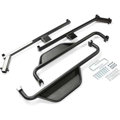 Nerf Bars Running Boards Compatible with 2018 2019 Club Car Onward Golf Carts Drop Down Side Step with Step Brackets Left & Right Steel Pair