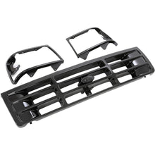 Front Grille & Headlight Bezel Compatible with 1992-1997 Ford Bronco F-150 F-250 HD F-350 Replacement for FO1200172 FO2512131 FO2513135 Painted Black