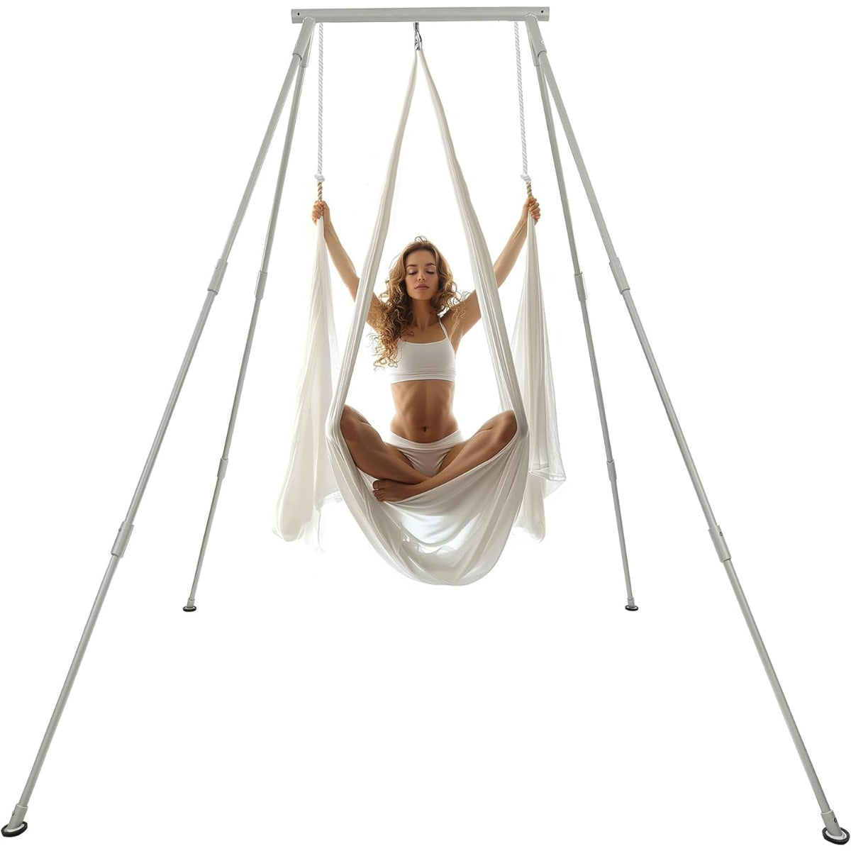 8.1 FT Aerial Yoga Stand 550lbs Max Capacity for Indoor and Outdoor Fitness Bodybuilding Height Adjustable for Yoga Frame & Yoga Hammock LYOM-098-1