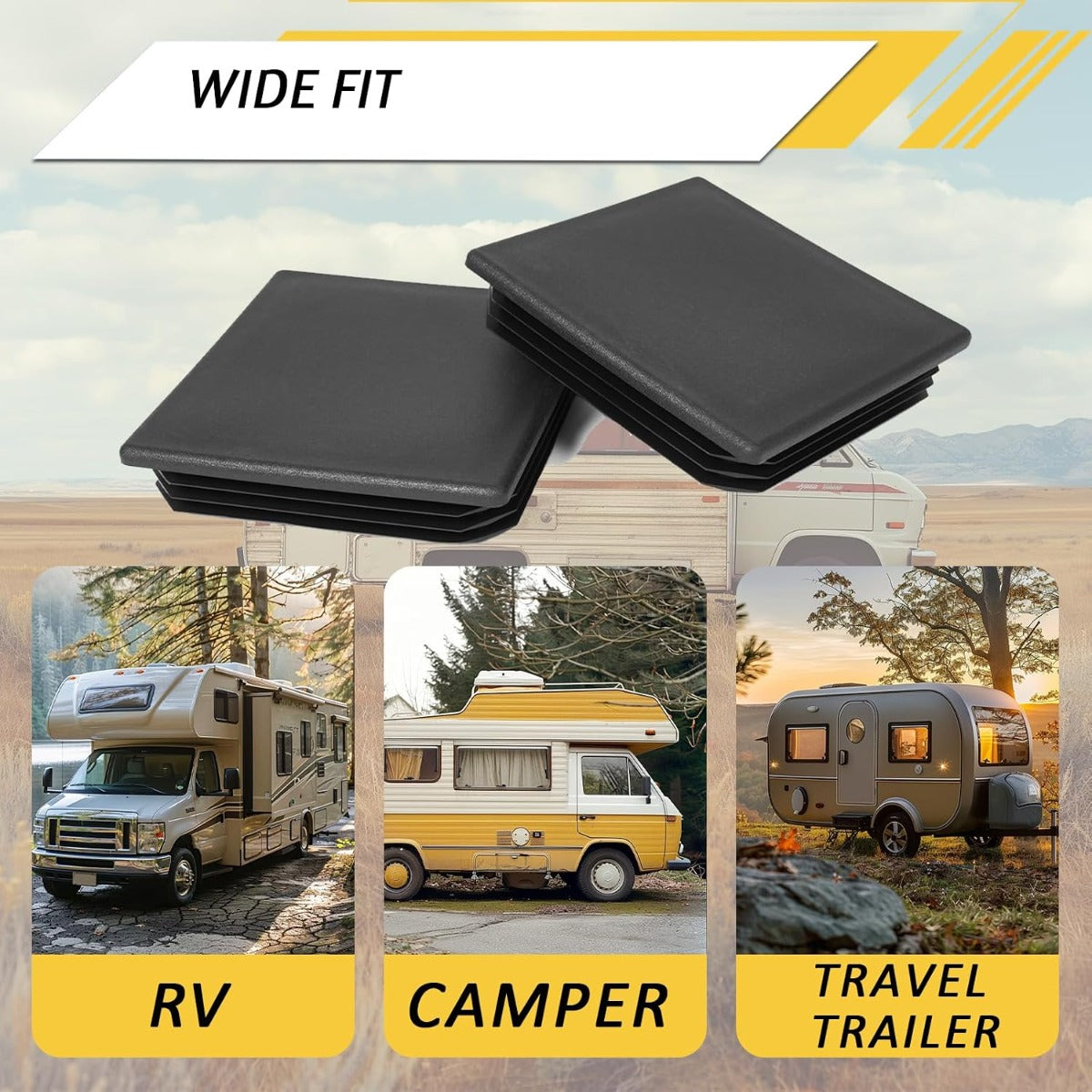 4" RV Bumper Plug End Cap Compatible with RV Camper Trailers for 4” Bumpers Plastic Bumper End Caps Covers 2Pcs