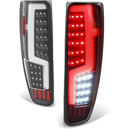 ALMULOO Pair Tail Light Compatible with 2004-2012 Chevy Chevrolet Colorado GMC Canyon Isuzu i-280 i-290 i-350 i-370 Tail Lamp w/LED with LED Tube Bar Clear Lens Replacement for GM2800164 GM2801164