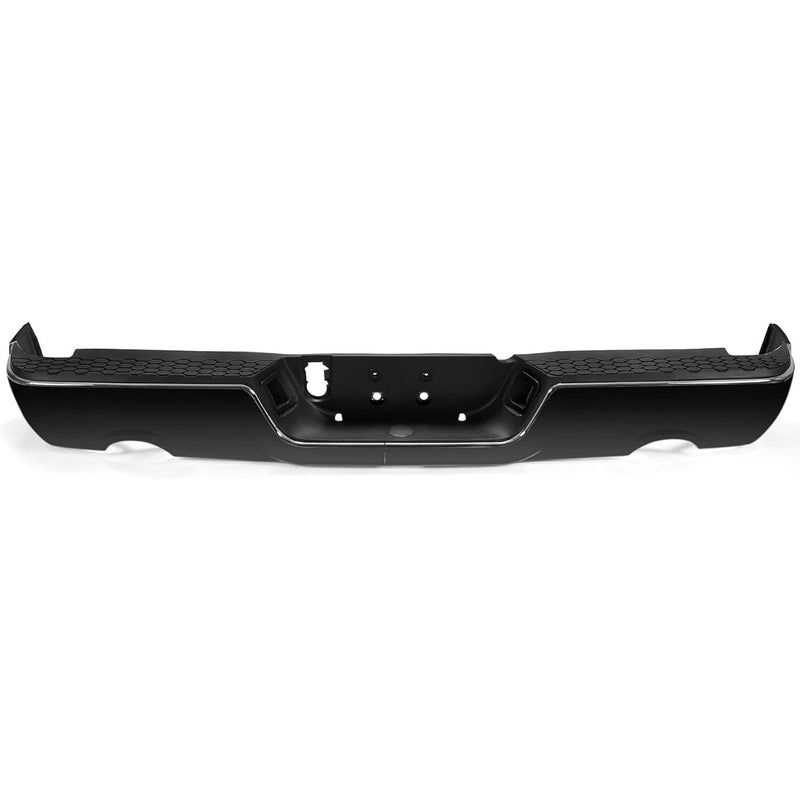 KUAFU Rear Step Bumper Assembly Compatible with 2009-2022 Dodge RAM 1500 W/Dual & license lamp W/O Sensor Holes Replacement For CH1103123 Two Packages LYAM-364S-2A+LYAM-364S-2B