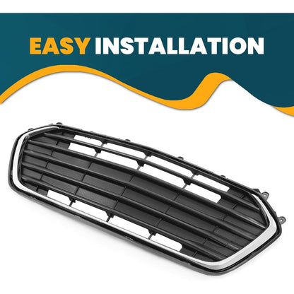 Front Bumper Lower Bottom Grille Grill Compatible with 2017-2021 Chevy Chevrolet Trax Replacement for 42537706 42519611 GM1036196 Black+Silvery