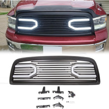 Front Bumper Grill Compatible with 2009-2012 Dodge Ram 1500 Hood Grille Replacement Shell (Black, W/Light)
