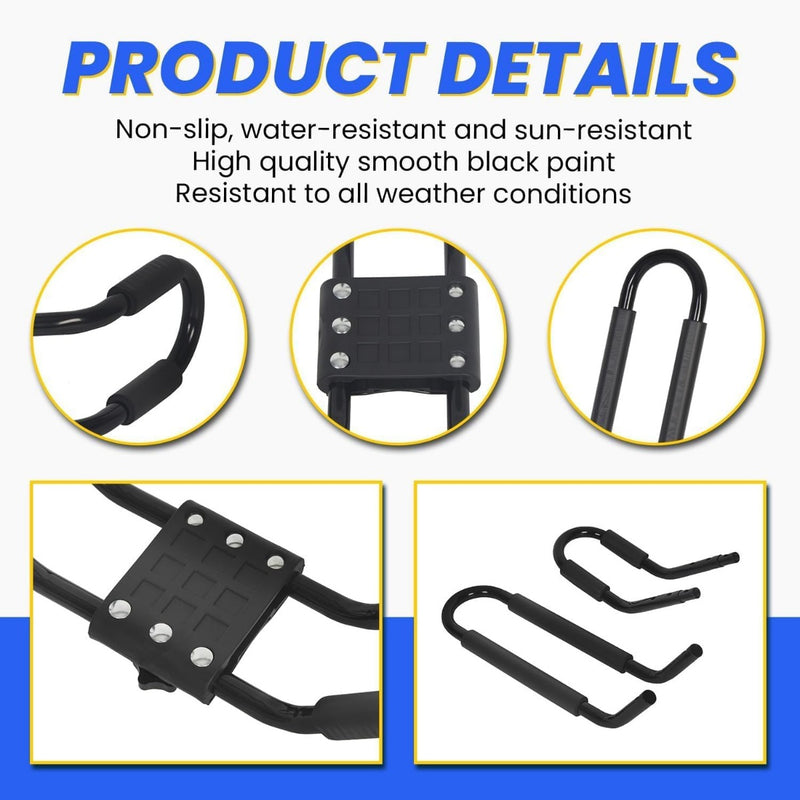 Kayak Roof Rack J-Bar Rack HD Universal Kayak Carrier Holder Canoe Boat Surf Ski Board Roof Top Mounted on Crossbar for Car SUV Truck Set of 4 LYA-011-P