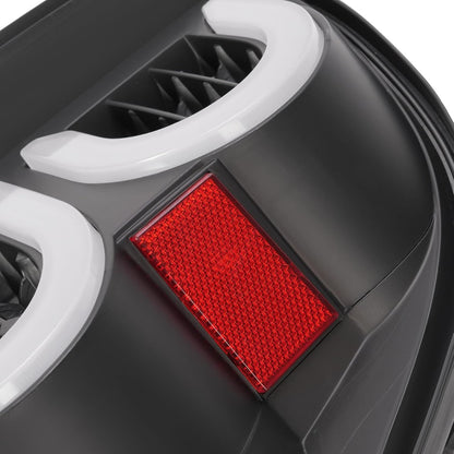 HECASA Pair LED Tail Lights Compatible with 2002-2009 Chevy Chevrolet Trailblazer Base|LS|LT|LTZ| SS|EXT LS|EXT LT|North Face|EXT North Face Rear Brake Lamp LH&RH - Smoke Lens Black Housing, MO-3454