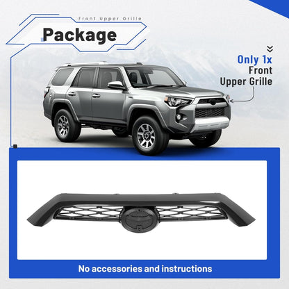 Front Upper Grille Compatible with 2014-2019 Toyota 4Runner Replacement for 5310135080C0 5310135080A0 TO1200369 Bumper Mesh Grill Black