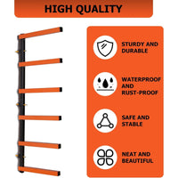 Load image into Gallery viewer, Lumber Rack Wall Mount Wood Organizer Lumber Organizer - Heavy Duty Metal 6 Levels Shelf Lumber Storage Rack Max 600 Lbs (1 Pack), Indoor &amp; Outdoor Use - Orange LYA-077
