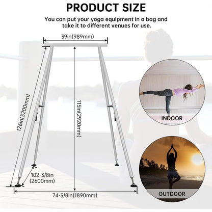 HECASA 8.1 FT Aerial Yoga Stand 550lbs Max Capacity for Indoor and Outdoor Fitness Bodybuilding Height Adjustable for Yoga Frame