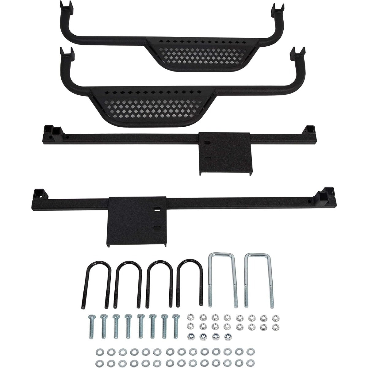 Kojem Running Boards W/Brackets Compatible with 2004-2008 Electric Club Car DS Golf Carts Only with 4 x 12-Volt Batteries Nerf Bars Black Steel Side Step