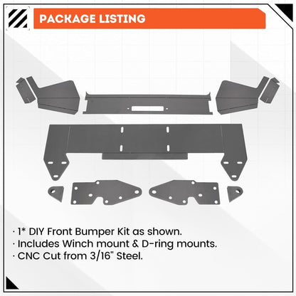 DIY Front Bumper Bare Metal Kit Compatible With 1984-2001 Jeep Cherokee XJ Winch Mount Plate LYAM-260