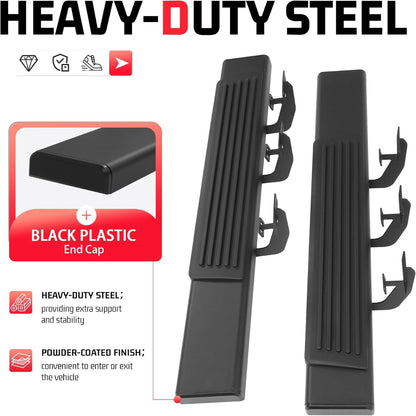 Side Steps Compatible with 2009-2026 Dodge Ram 1500 2500 3500 Classic Regular Cab Running Boards Step Bars Steel+Plastic Powder Coated+Textured Black