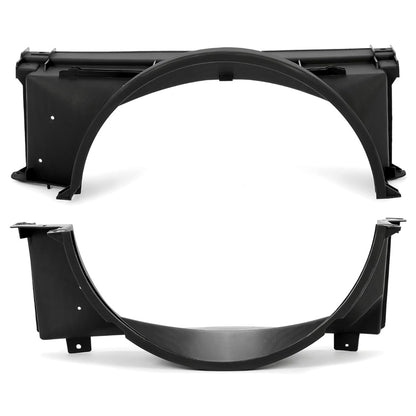 Fan Shroud Compatible with 1988-1999 Chevy Chevrolet GMC Sierra C/K 1500 2500 3500 Series Replacement for 15739589 GM3110116 15696691 GM3110117 Front Upper & Lower Radiator Fan Shroud Black LYAP-939-1