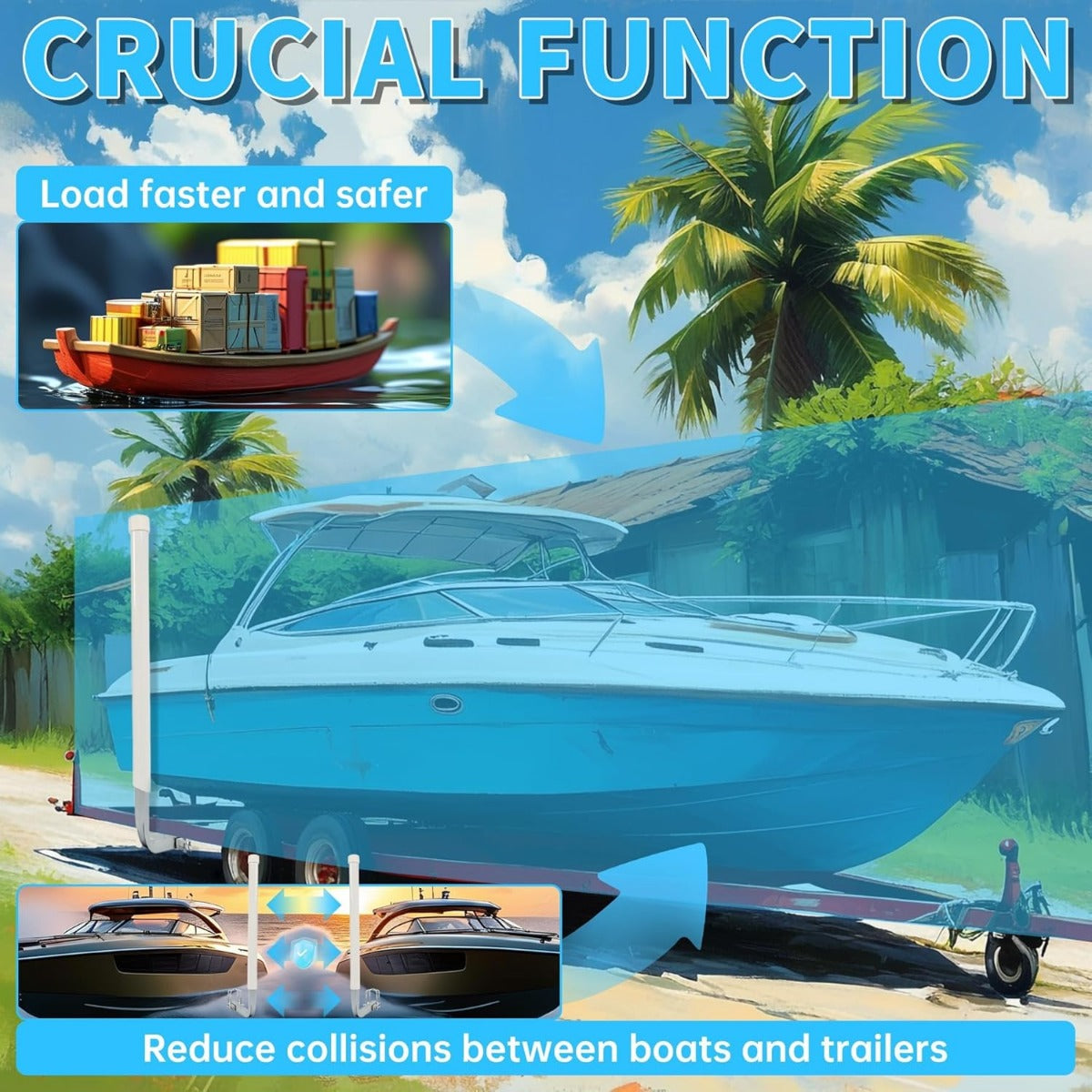 Boat Trailer Guide Poles for Ski Boat, Fishing Boat, Sailboat, Kayak, Canoe (Size and Color Selected) LYOM-084-2