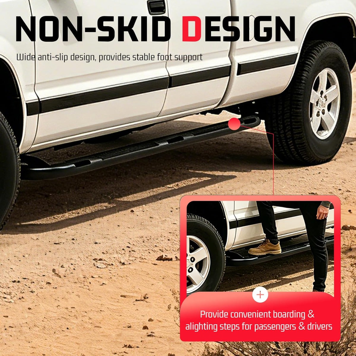 ALMULOO Steps Compatible with 88-98 Chevrolet/GMC C/K 2 Door Extended CAB