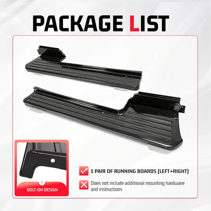 ALMULOO Ribbed Running Boards Compatible with 1953-1956 F100 F-100