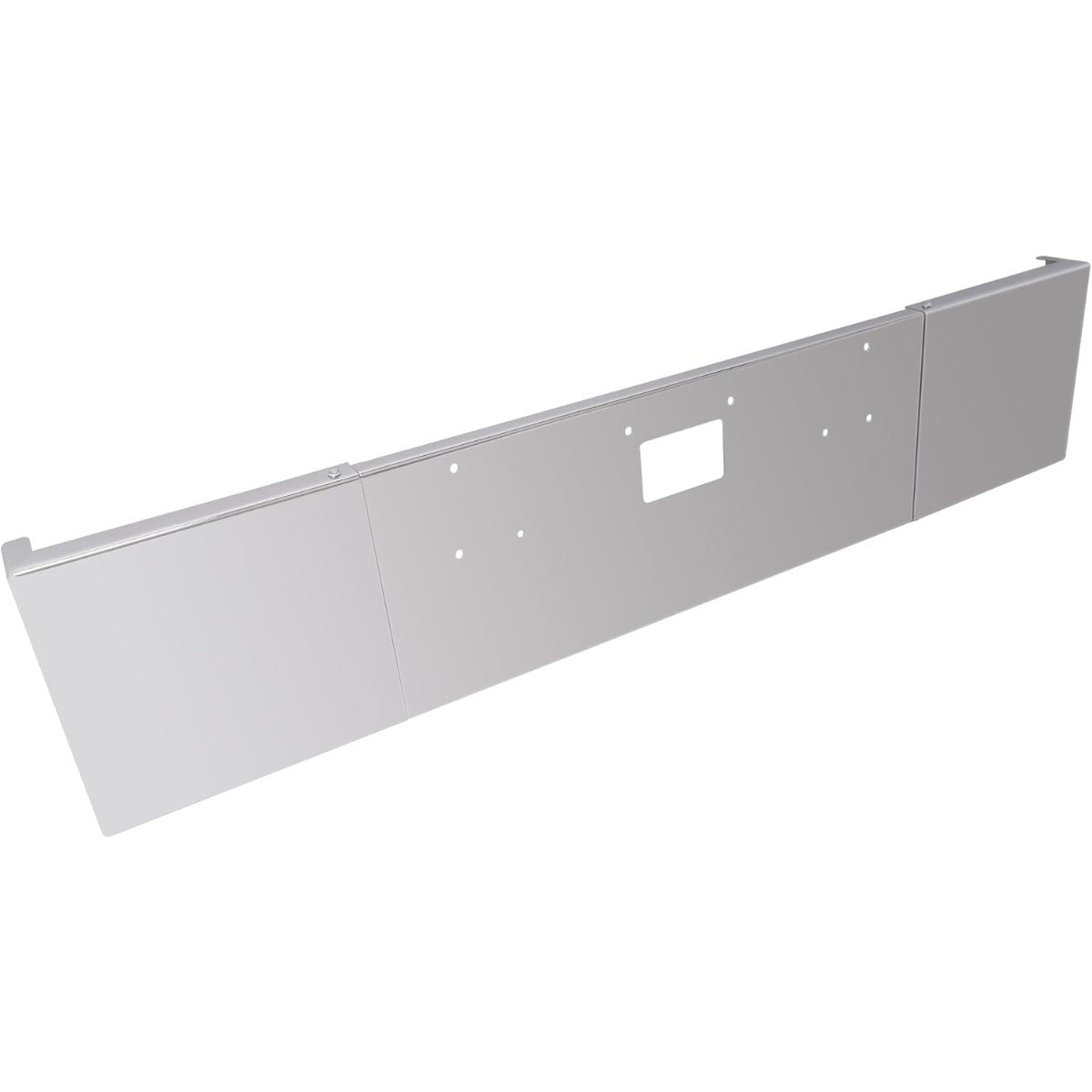 ALMULOO 20 Inch Front Bumper Assembly Compatible with 1987-2007 Peterbilt 357 378 379 Square Bumper w/Boxed End, Mounting Holes & Tow Holes, Without Fog Light Holes, 3PCS Chrome Steel Silver