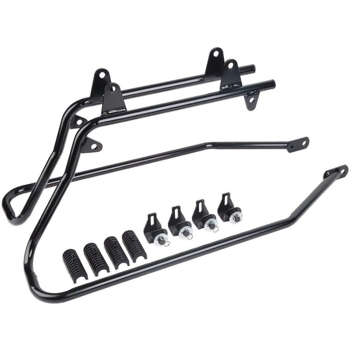 ECOTRIC Saddle Bag Conversion Brackets Support Guard Compatible with Harley Softail 1984-2017 Heritage Springer Fatboy FLSTF FLSTS Bad Boy FXSTSB EFI FLSTFI (Except for Deuce Models) Black