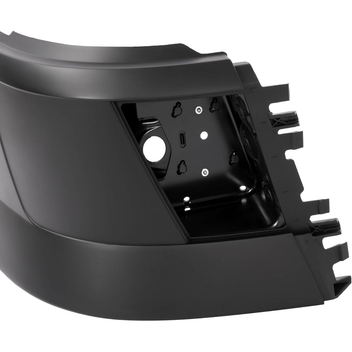 Bumper Corner Compatible with 2004-2018 Volvo VNL 300 430 630 670 730 780 Bumper Extension Corner w/Fog Light Hole Plastic ABS Painted Matte Black Right Side