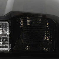 Load image into Gallery viewer, HECASA Tail Lights Compatible with 2014-2018 Chevy Chevrolet Silverado 1500/2500/3500 HD GMC Sierra 3500 HD Dually Model Replacement for GM2800261 Brake Lamps w/o Bulbs Smoke Lens Chrome Housing Pair LYPL-148S-2
