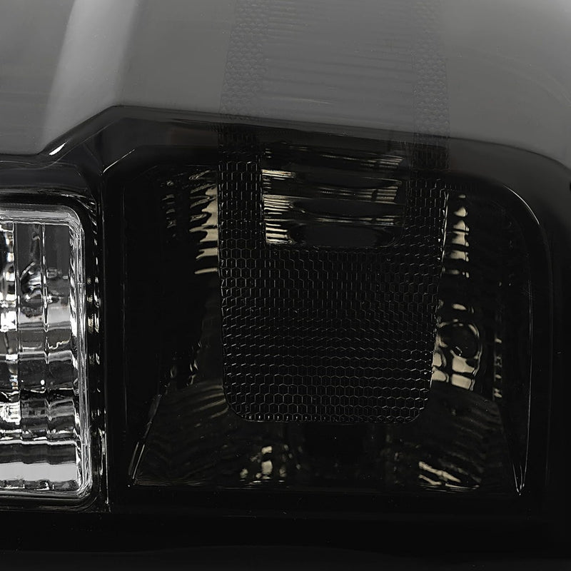 HECASA Tail Lights Compatible with 2014-2018 Chevy Chevrolet Silverado 1500/2500/3500 HD GMC Sierra 3500 HD Dually Model Replacement for GM2800261 Brake Lamps w/o Bulbs Smoke Lens Chrome Housing Pair LYPL-148S-2