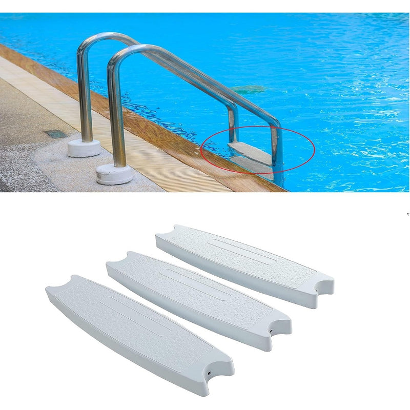 HECASA 18" Universal Pool Ladder Steps Replacement, 300 lbs Weight Capacity Heavy-Duty Molded Plastic Swimming Pool Ladder Rung Step 3Pcs LYOP-030S-3