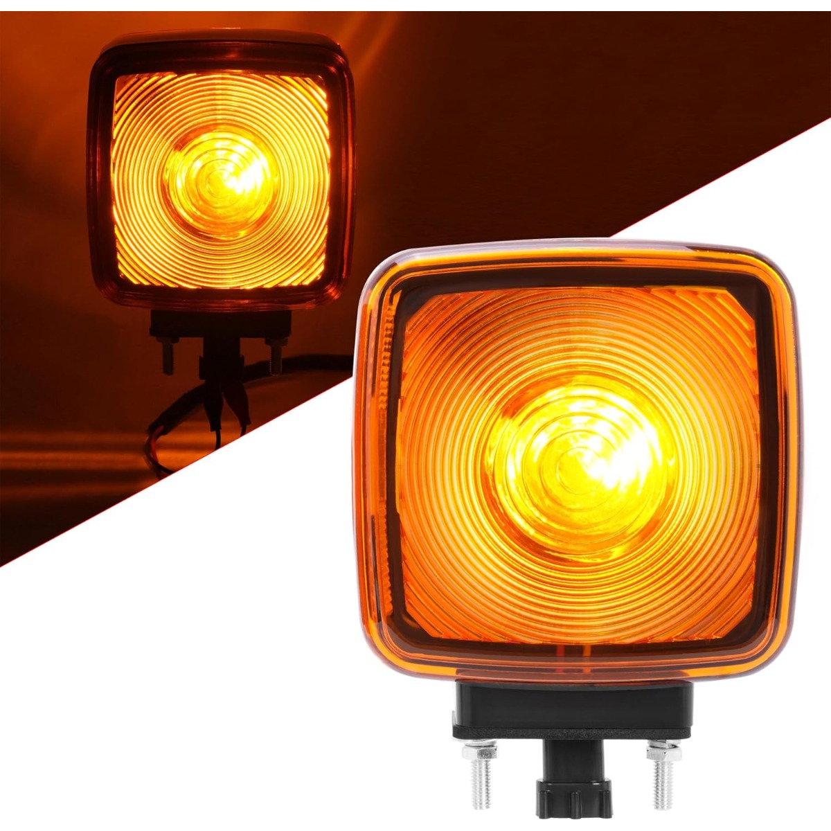HECASA Turn Signal Light Compatible with 1990-2009 Chevy Chevrolet Kodiak C60 C70 C4500 C5500 C6500 GMC Topkick C4500 C5000 C6000 C6500 C7000 C7500 Replacement for 15148648 Yellow Lens Marker