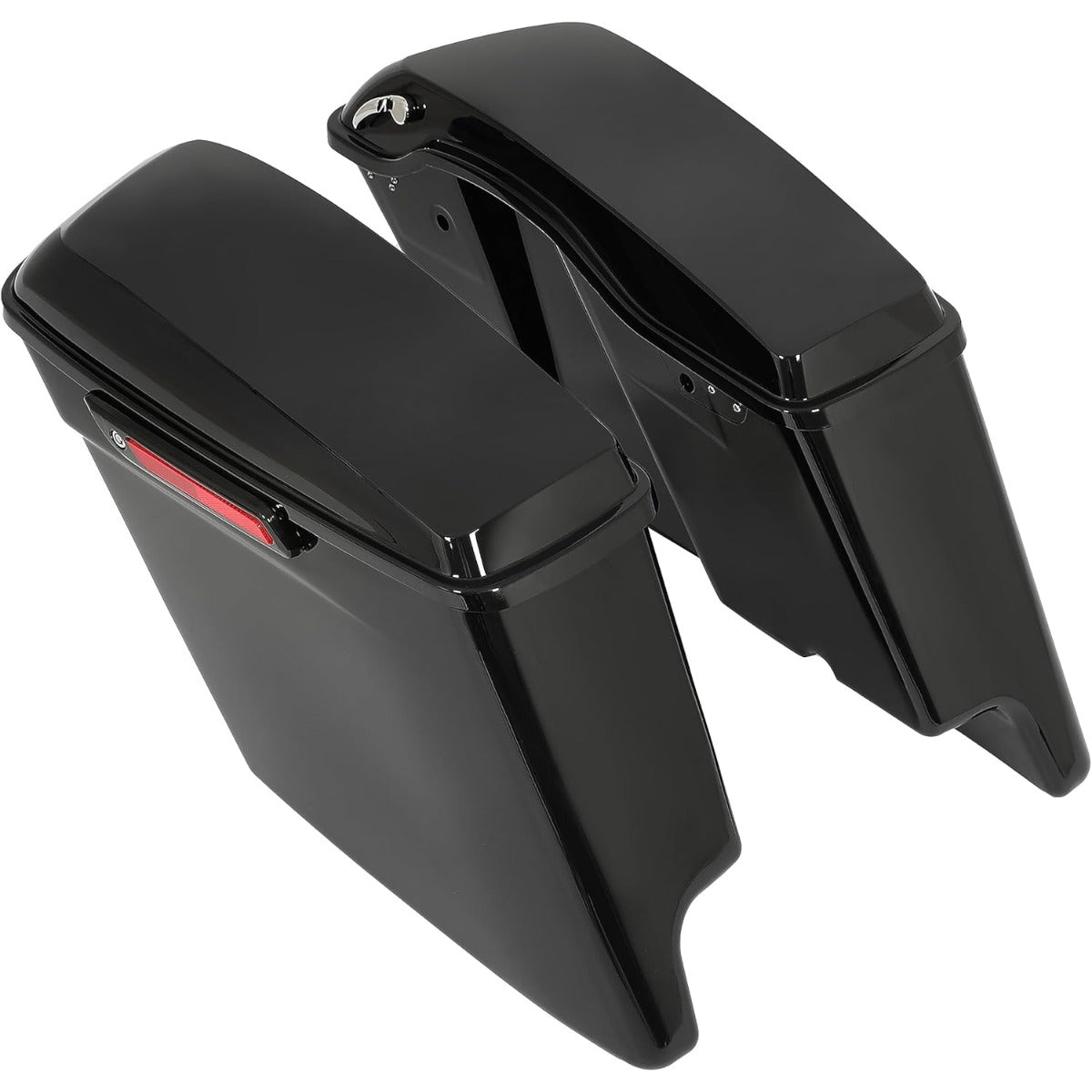 5" Stretched Extended Hard Saddle Bag W/Black Latches for 2014-2024 Harley Touring Road King Road Glide Street Glide Electra Glide Ultra Classic