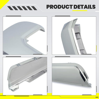 Rear Bumper End Caps LH Compatible with 2016-2023 Toyota Tacoma w/o Parking Sensors Holes Chrome Covers Corner Extension Replacement for TO1104131