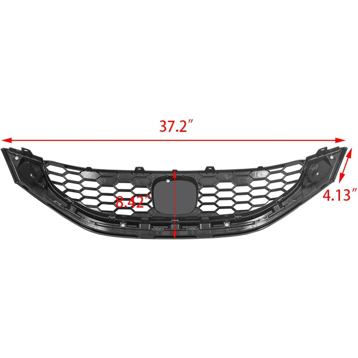 Front Grill Compatible with 2013 2014 2015 Honda Civic Sedan HO1200216 HO1202109 71121TR3A01 71122TR3A01 Front Bumper Hood Grille W/Chrome Molding