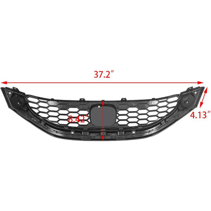 Front Grill Compatible with 2013 2014 2015 Honda Civic Sedan HO1200216 HO1202109 71121TR3A01 71122TR3A01 Front Bumper Hood Grille W/Chrome Molding