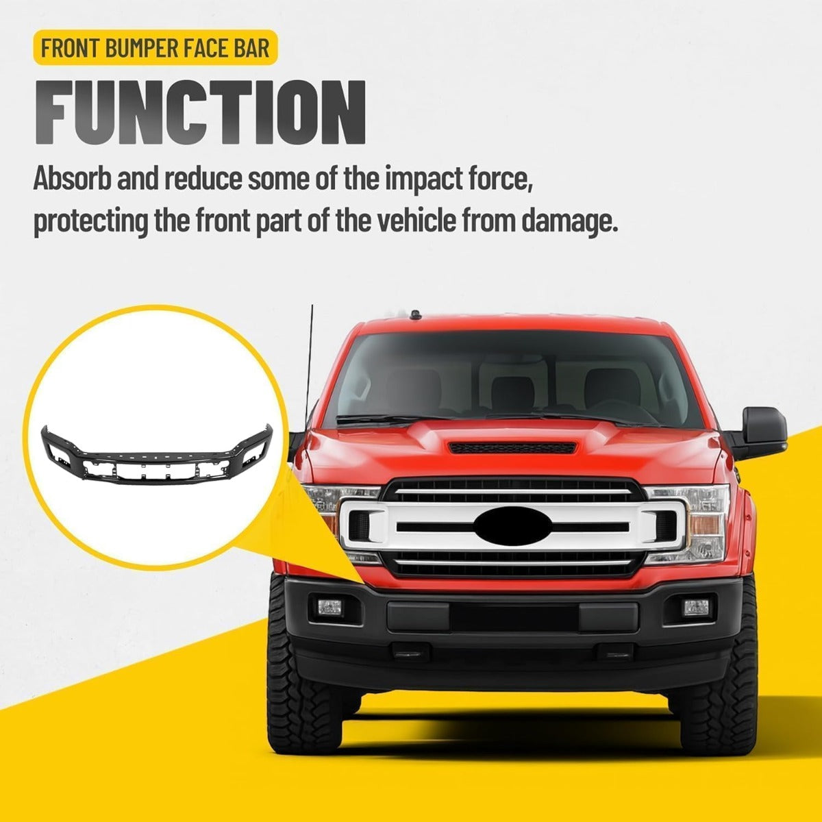 KUAFU 3 PCS Bumper Face Bar Compatible with F150 Fits Models