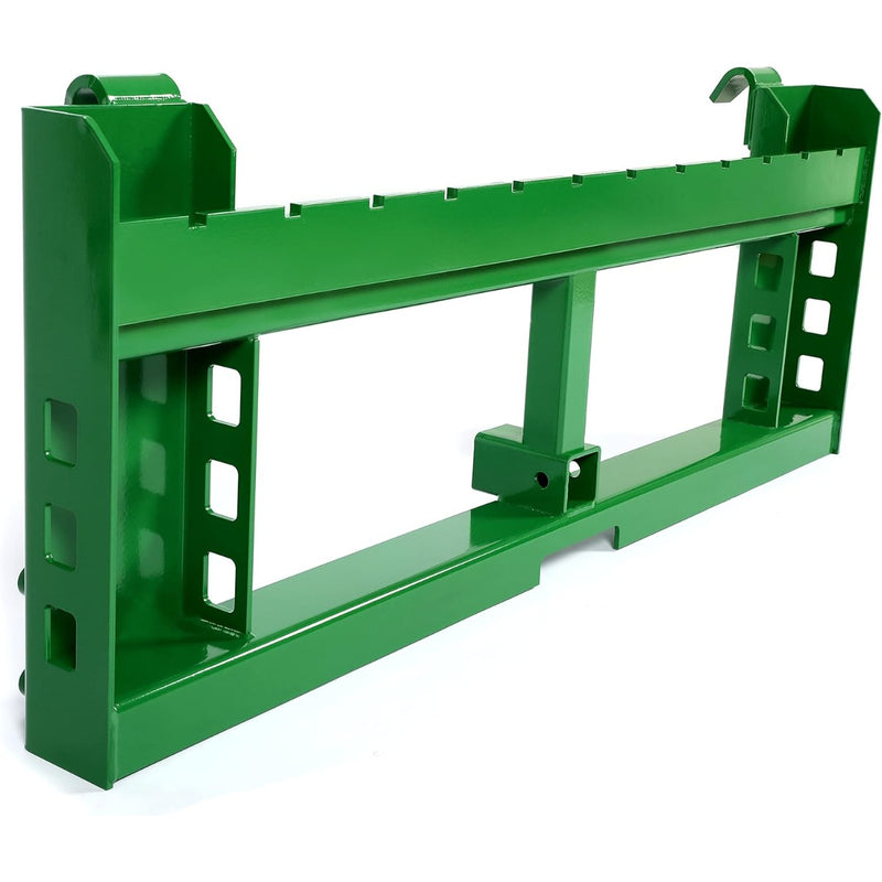 50" Pallet Fork Frame Attachment Compatible with John Deere Loaders 200 300 400 500 Series Skid Steer Rate 3000 LBS 2" Receiver Hitch Green