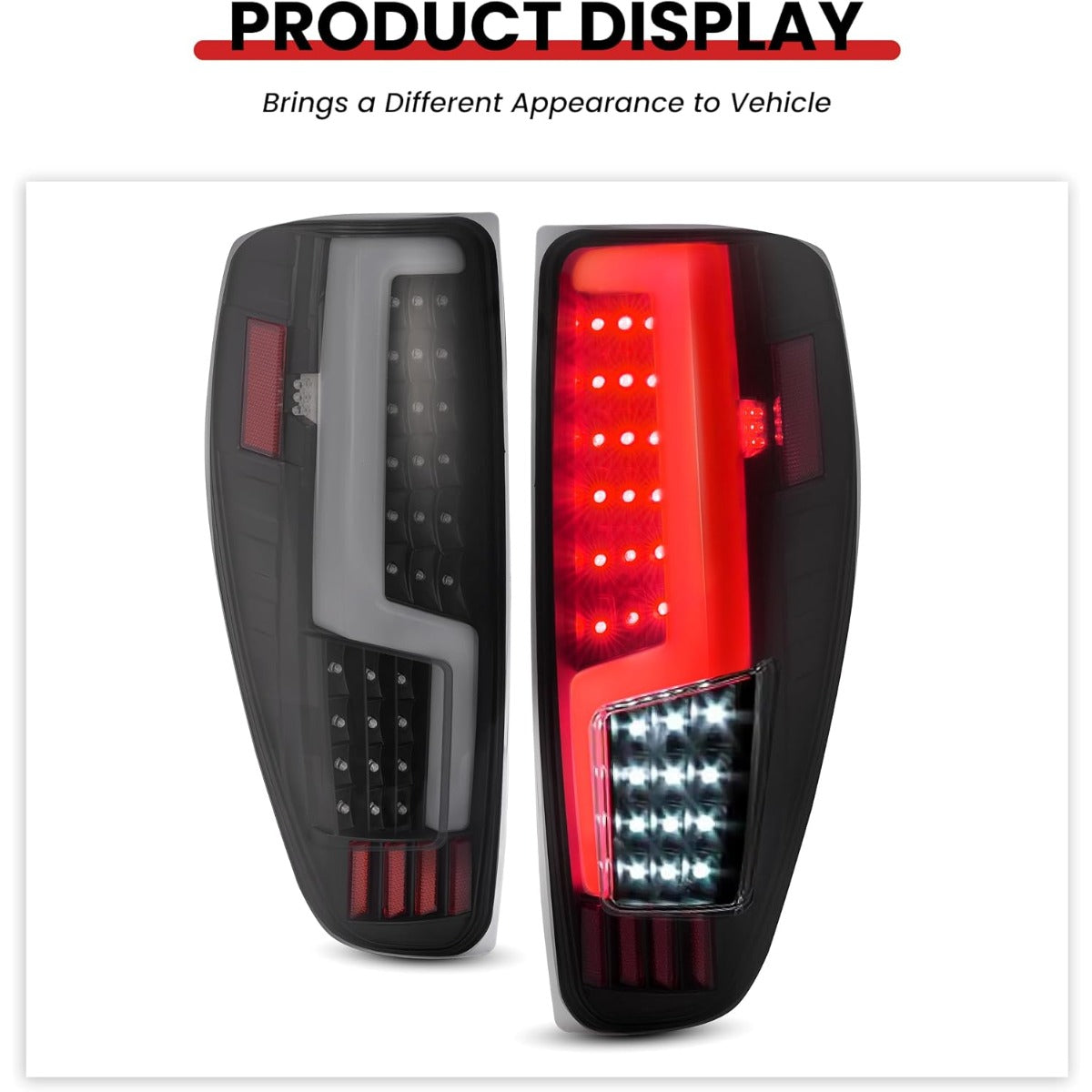 HECASA LED Pair Tail Lights Compatible with 2004-2012 Chevy Chevrolet Colorado GMC Canyon Isuzu i-280 i-290 i-350 i-370 Replacement for GM2800164 GM2801164 Tail Lamp LH & RH - Smoke Lens Black Housing
