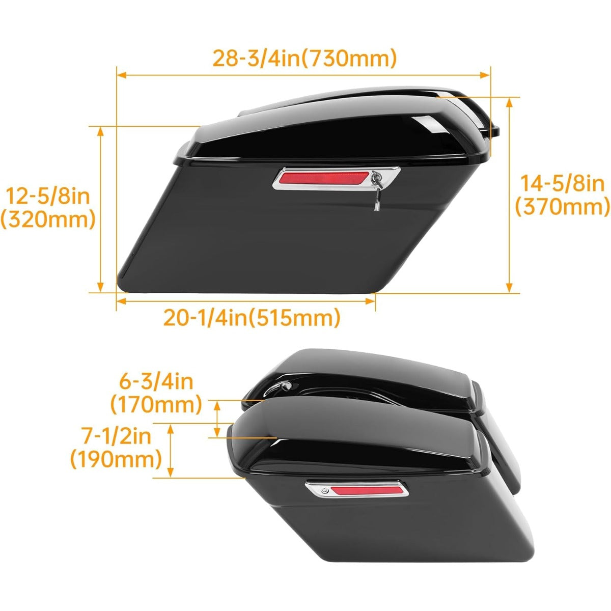 Hard Saddlebags Saddle Bags W/Latch Kit for 2014-UP Harley Davidson Touring Models Road King Street Glide Ultra Electra Glide FLT FLHT FLTRX FLHR