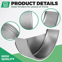 Load image into Gallery viewer, HECASA Steel Round Single Axle Trailer Fender and Fender Back Fits 14” to 16” Diameter Wheels - 32” x 9” x 15” LYOM-002X1
