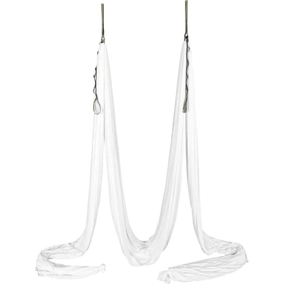 Kojem Aerial Silk Fabric Yoga Swing Kit For Fitness Yoga Inversions Flexibility Core Strength Dance White Nylon Fabric 6.6/13.1 Yards