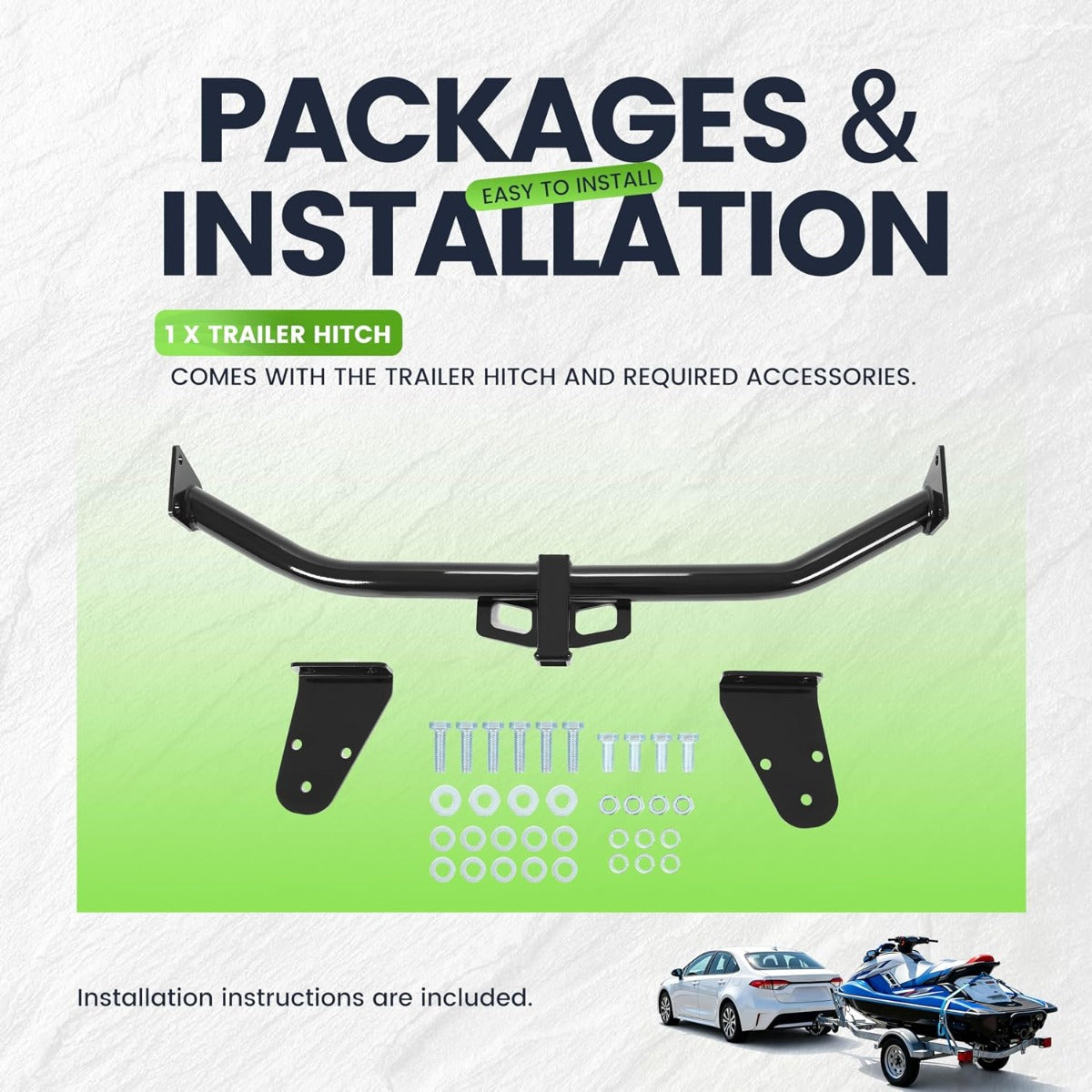 HECASA Class 1 Trailer Hitch Compatible with 2003-2019 Toyota Corolla