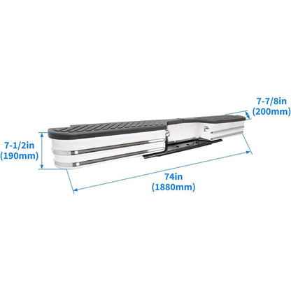 KUAFU Rear Bumper Compatible with 1967-1991 Chevy Chevrolet GMC C/K Fleetside,1972-1993 Dodge Fleetside Ram charger 1967-1998 Ford Bronco F250 F350HD Super Duty F-Series Styleside Silvery