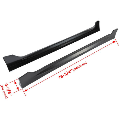 Side Skirts Extension Replacement Compatible with 2006-2011 Honda Civic 4 Door Sedan Black Bottom Side Line Rocker Panels Guard Body Kit RR Style