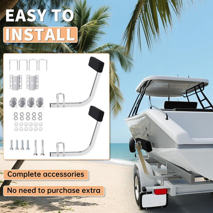 ECOTRIC Boat Trailer Guide 2 Foot Bunk Board Guide-On Rails Galvanized