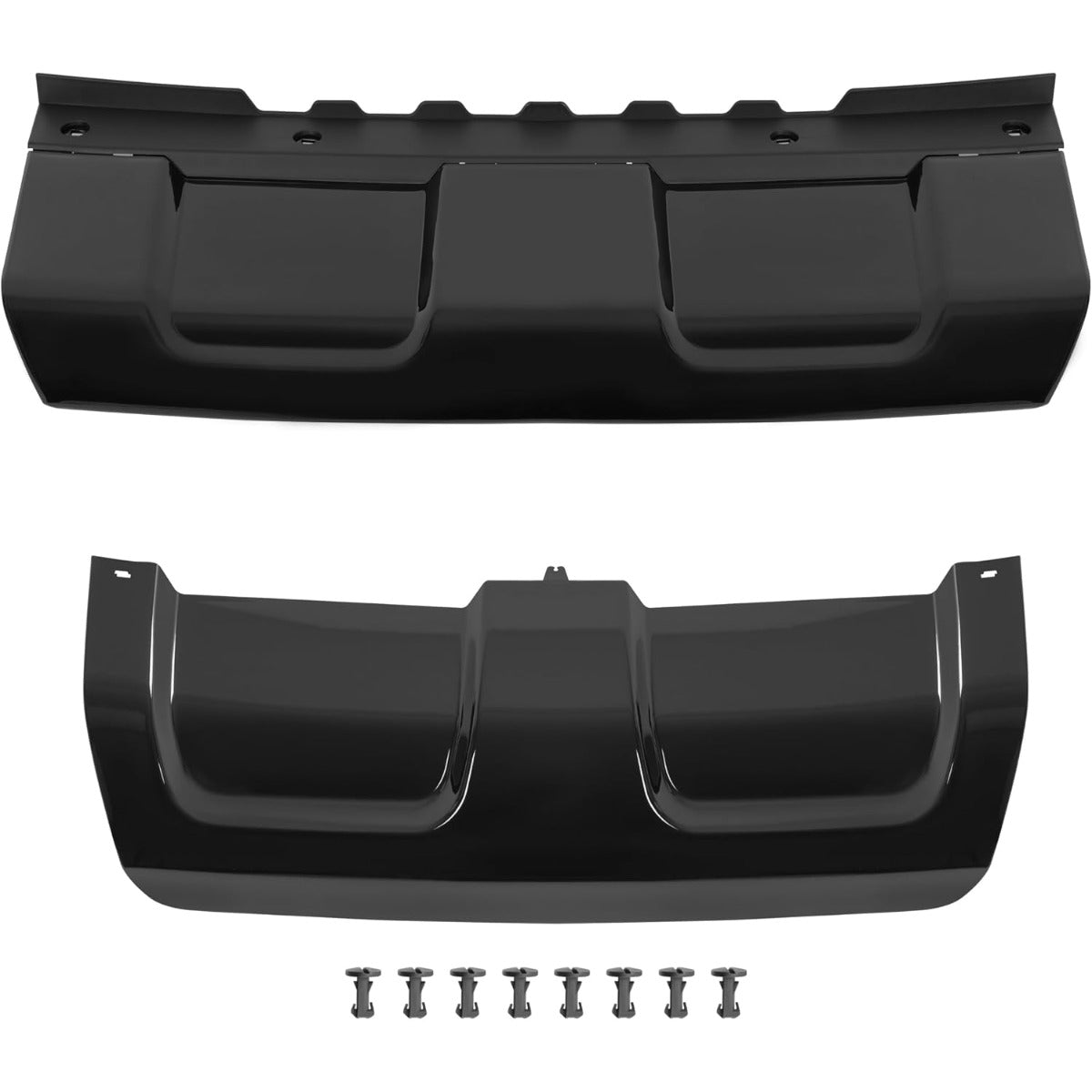 Front +Rear Bumper Skid Plate Compatible with 2014-2017 Land Rover Range Rover Sport Plastic (PP) Painted Black