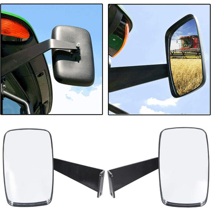 Tractor Mirror Kit Set With Fixed Arms Compatible with John Deere 5000 & 6000 Series Tractor Replacement For DM2455000 2 Pcs Side Mirrors