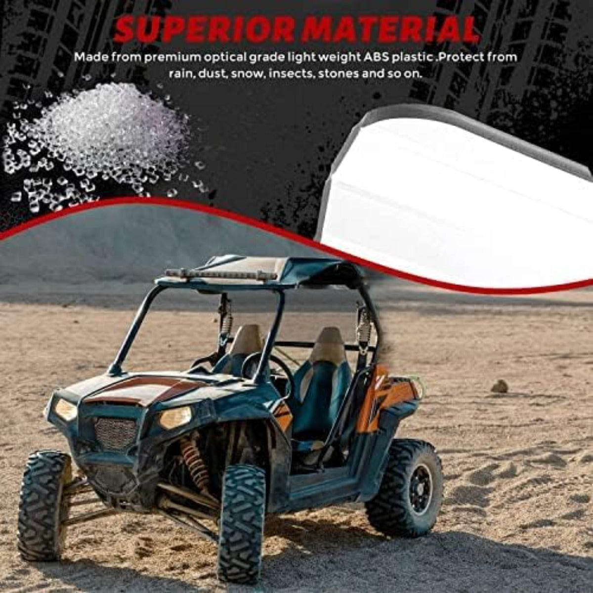 Full Smoke Windshield Compatible with 2018 John Deere XUV 835E 835M 865E 865M Heavy Duty Front Windscreen